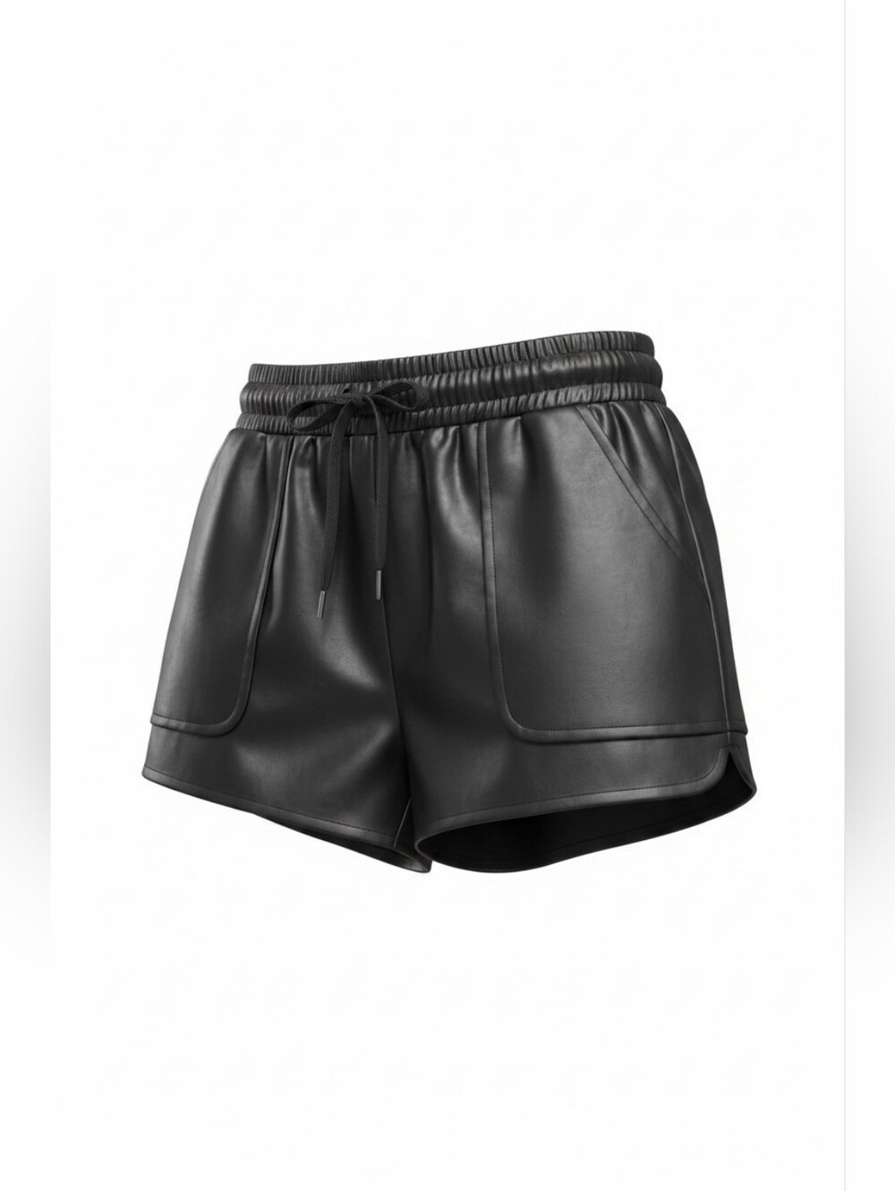 Women's Black Faux {soft!} Leather Shorts